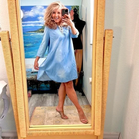 ⭐️Anthro’s Easel,Soft Chambray Dress, Incredible Feel,EasyWear,Excellent Cond. - Picture 7 of 12